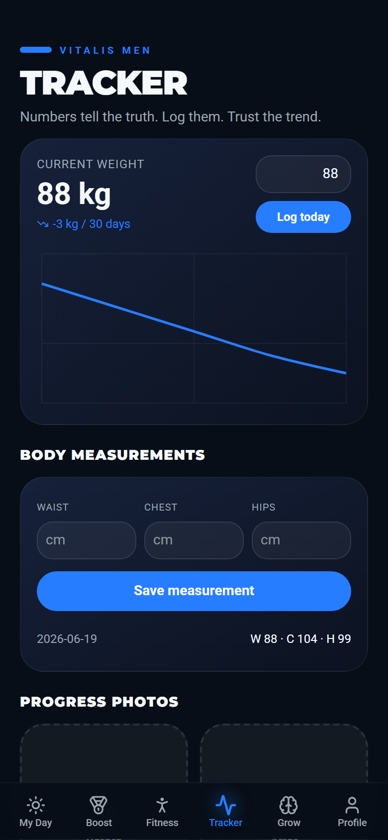 Tracker screen
